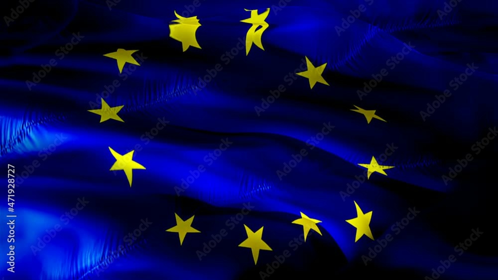 EU flag. 3d European Union sign waving video. Flag of European Union holiday seamless loop animation. EU flag silk HD resolution Background. Europe flag Closeup 1080p HD video for Independence Day,Vic EU flag. 3d European Union sign waving video. Flag of European Union holiday seamless loop animation. EU flag silk HD resolution Background. Europe flag Closeup 1080p HD video for Independence Day,Vic