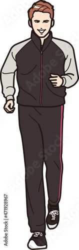 ジョギングする男性.