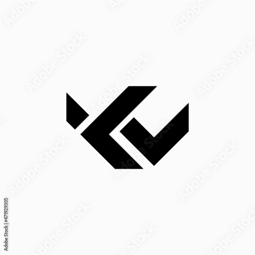 KV initial logo vector image