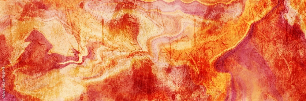 Abstract background painting art with red brown marble paint brush for holidays poster, banner, website, or presentation design.