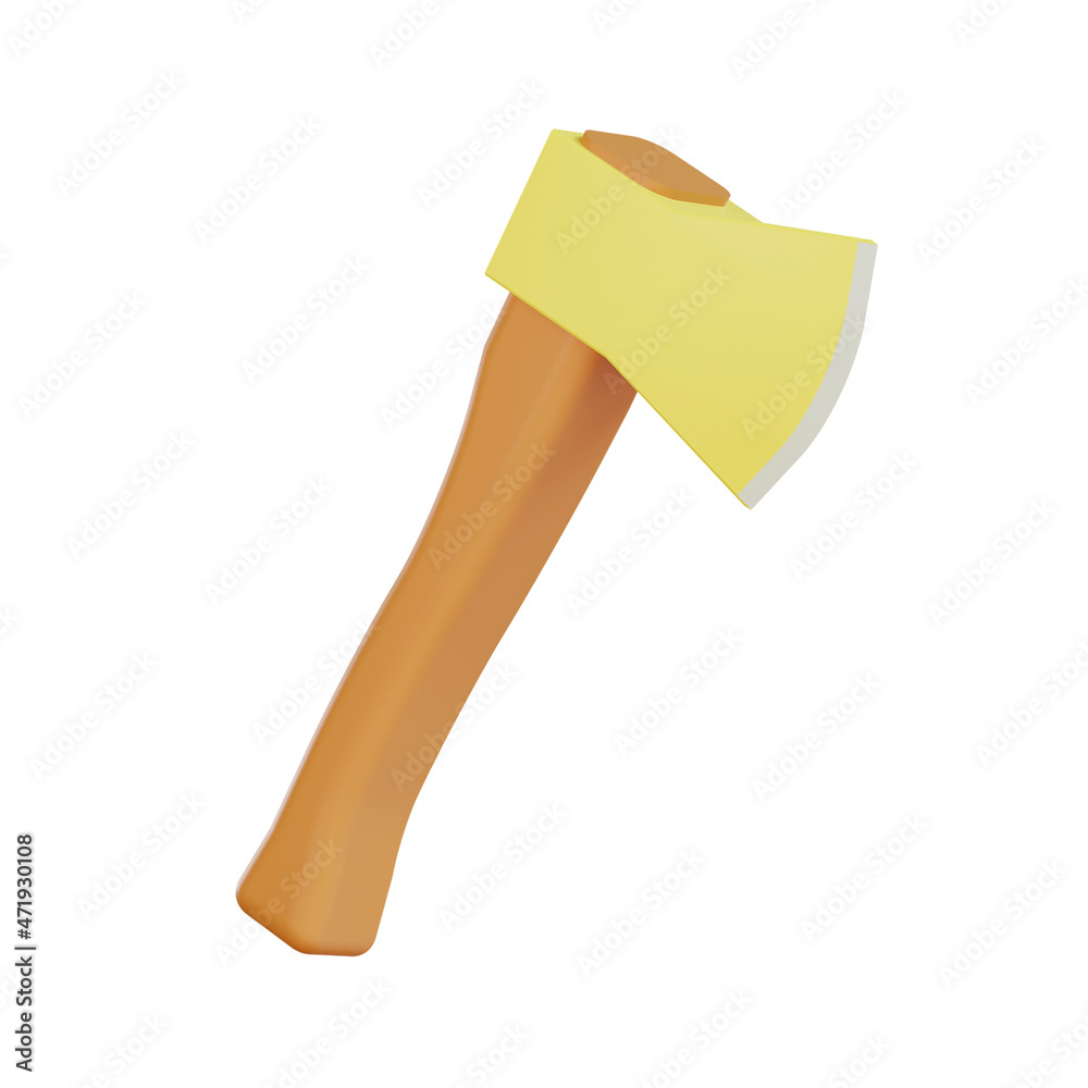 3D icon ax isolated on white background. 3d render illustration 3D icon ax isolated on white background. 3d render illustration