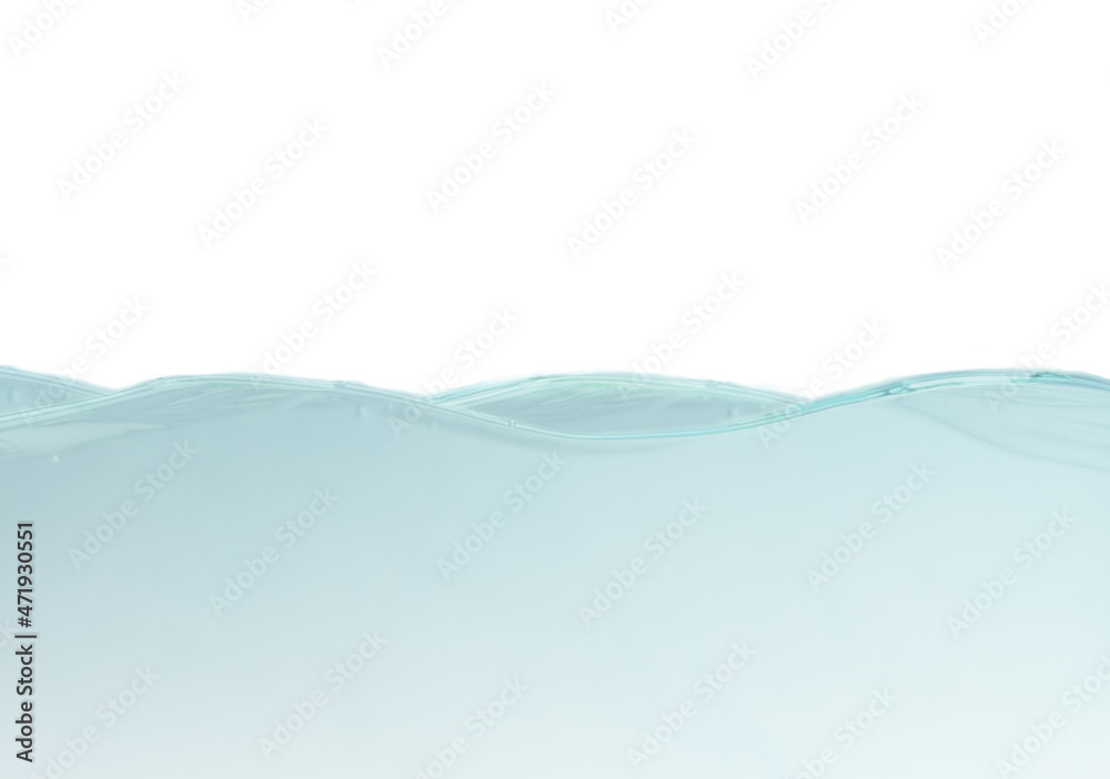 water surface, white ripple with circular bubble isolated on white background.water is pure transparent liquid