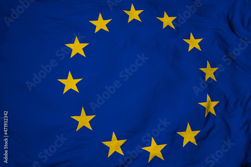 European Union flag in 3D rendering