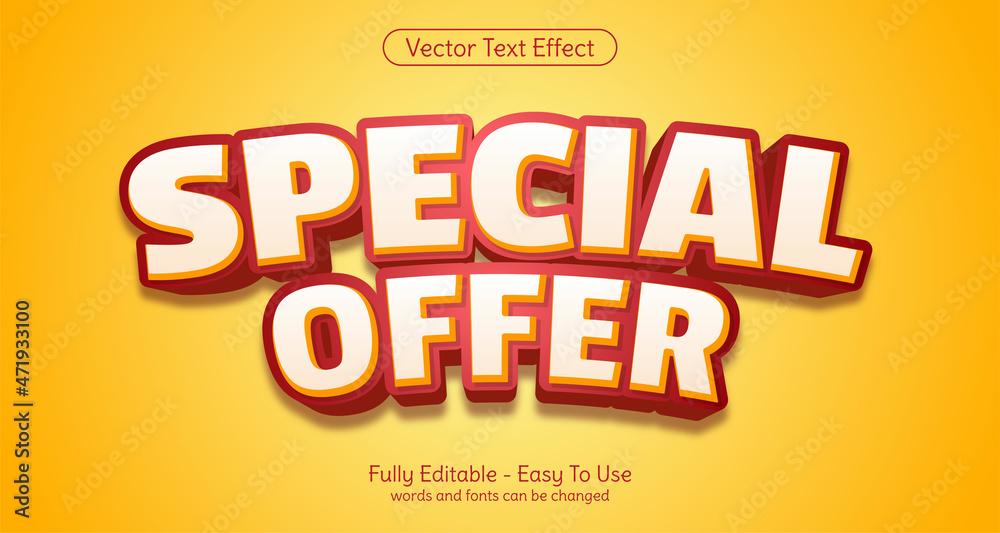 Creative 3d text Special offer editable style effect template