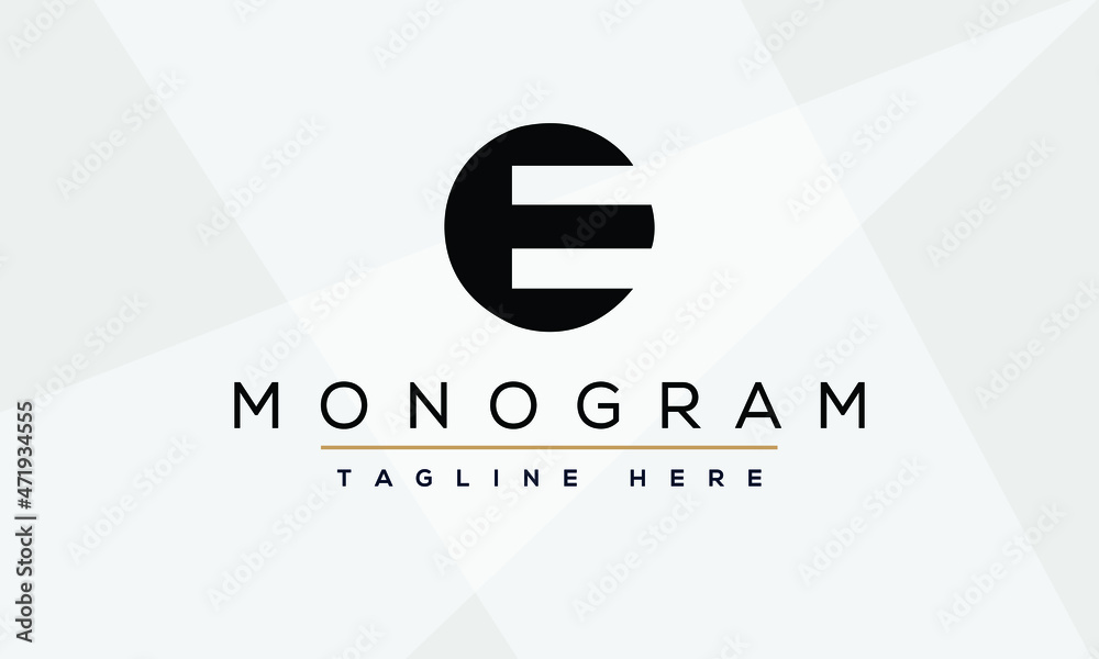 Initial letters E logo template design in rounded shape. Logo icon ...