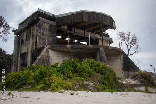 Ruined World War 2 bunker on Bribie Island