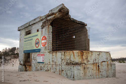 Ruined World War 2 bunker on Bribie Island