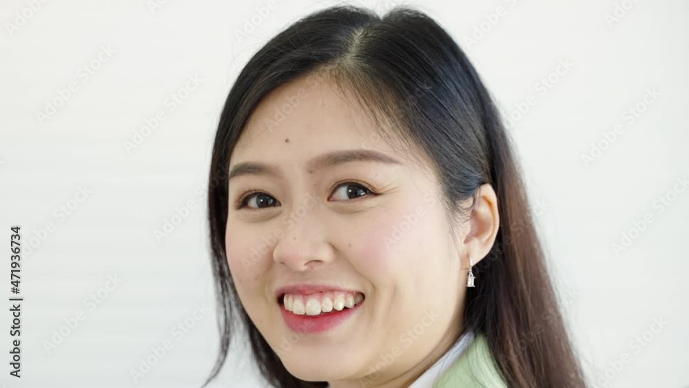 Close-up, Asian girl smile portrait, people concept, ethnicity
Close-up, Asian girl smile portrait, people concept, ethnicity