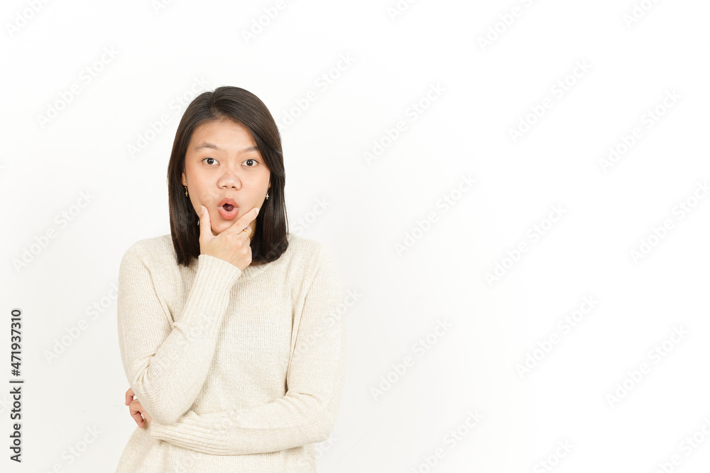 WOW Face Expression of Beautiful Asian Woman Isolated On White Background WOW Face Expression of Beautiful Asian Woman Isolated On White Background