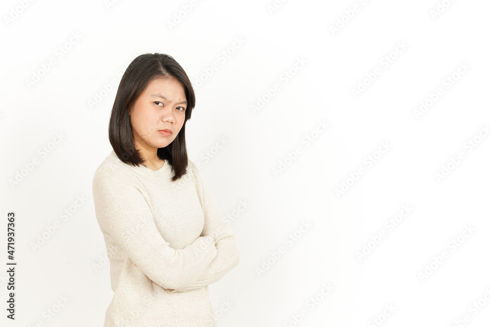 Angry Gesture of Beautiful Asian Woman Isolated On White Background Angry Gesture of Beautiful Asian Woman Isolated On White Background