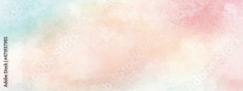 Brushed Painted Abstract Panorama Background. Brush stroked painting. Strokes of paint. 2D Illustration.