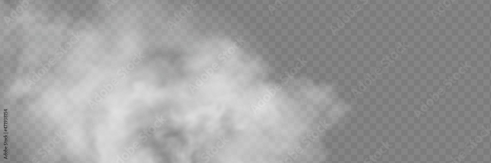 Transparent special effect stands out with fog or smoke. White cloud vector, fog or smog. Transparent special effect stands out with fog or smoke. White cloud vector, fog or smog.