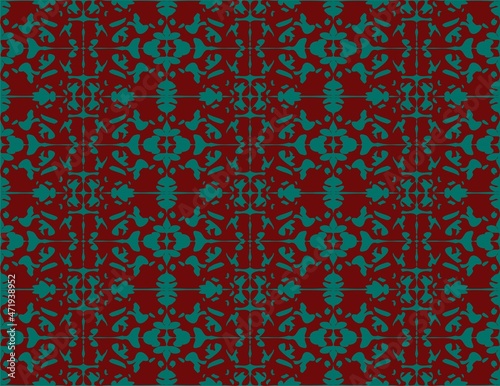 llustration design of red and green color ornamental abstract pattern perfect for wallpaper, printable and crafting