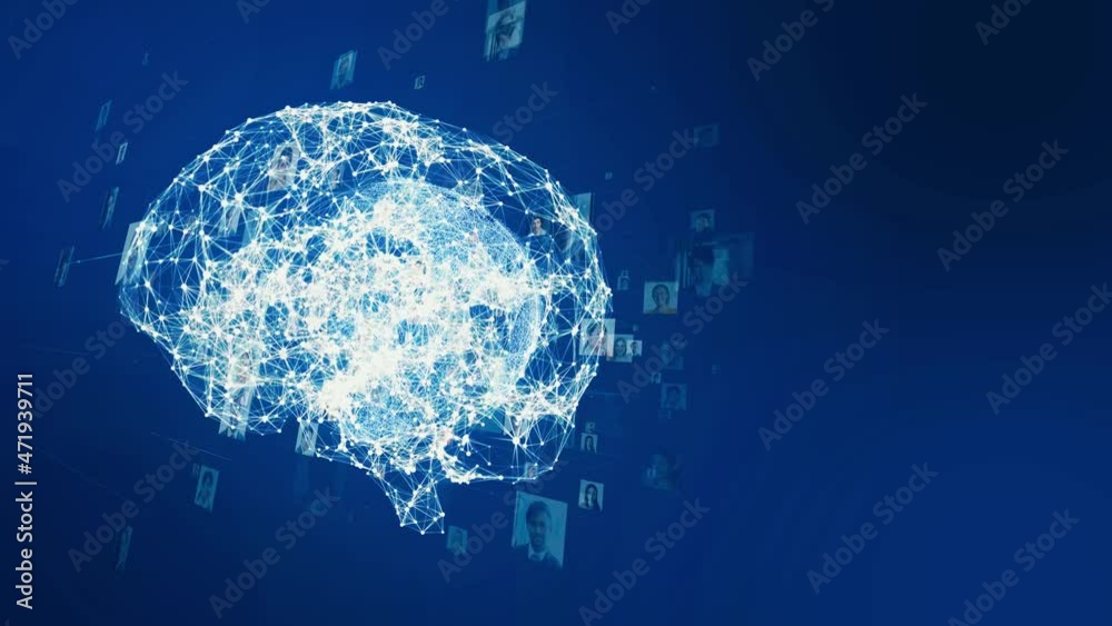 Multinational people and AI (Artificial Intelligence) concept.