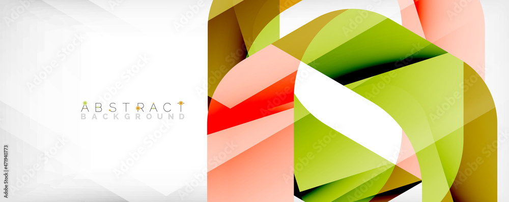 Geometric abstract background - multicolored abstract shapes on white. Vector Illustration For Wallpaper, Banner, Background, Landing Page Geometric abstract background - multicolored abstract shapes on white. Vector Illustration For Wallpaper, Banner, Background, Landing Page