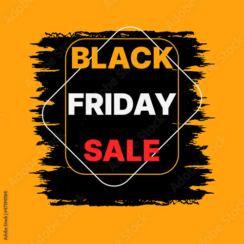 Modern colorful black friday sale banner with brush stroke

