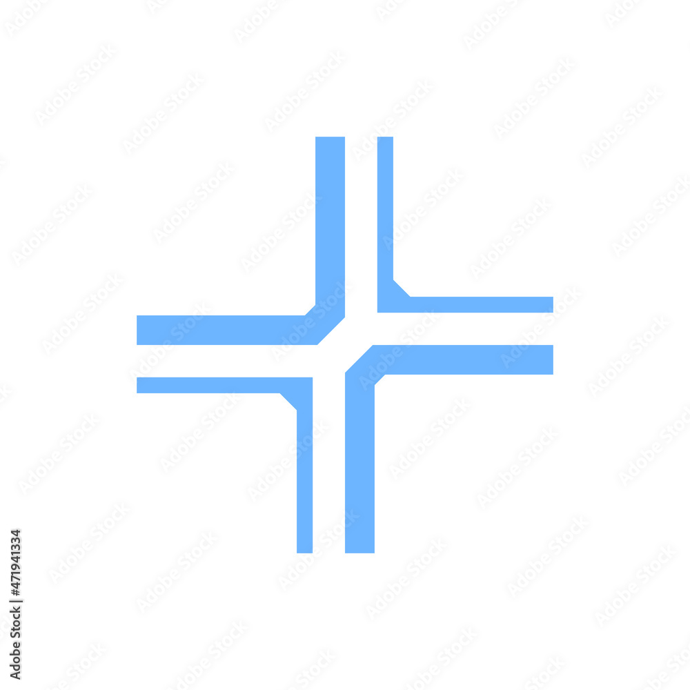 Obraz premium blue cross isolated on white