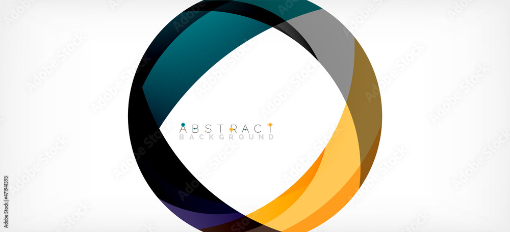 Geometric abstract background. Circle created with overlapping color shapes. Vector Illustration For Wallpaper, Banner, Background, Landing Page Geometric abstract background. Circle created with overlapping color shapes. Vector Illustration For Wallpaper, Banner, Background, Landing Page