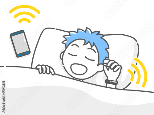 睡眠記録アプリを利用して寝る人