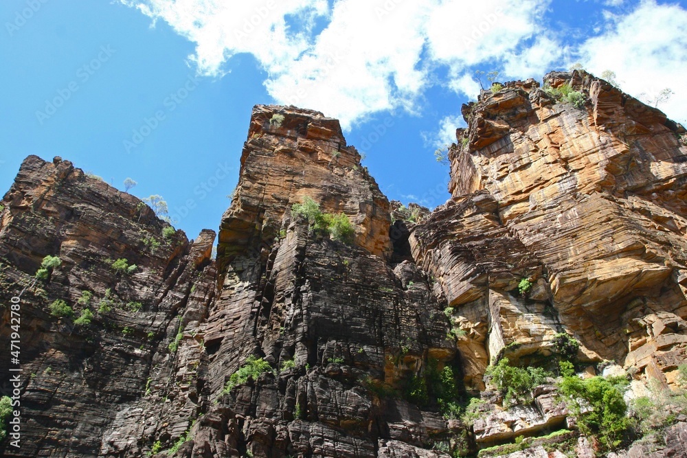 Cliffs at Jim Jim Falls in the Northern Territory, Australia.