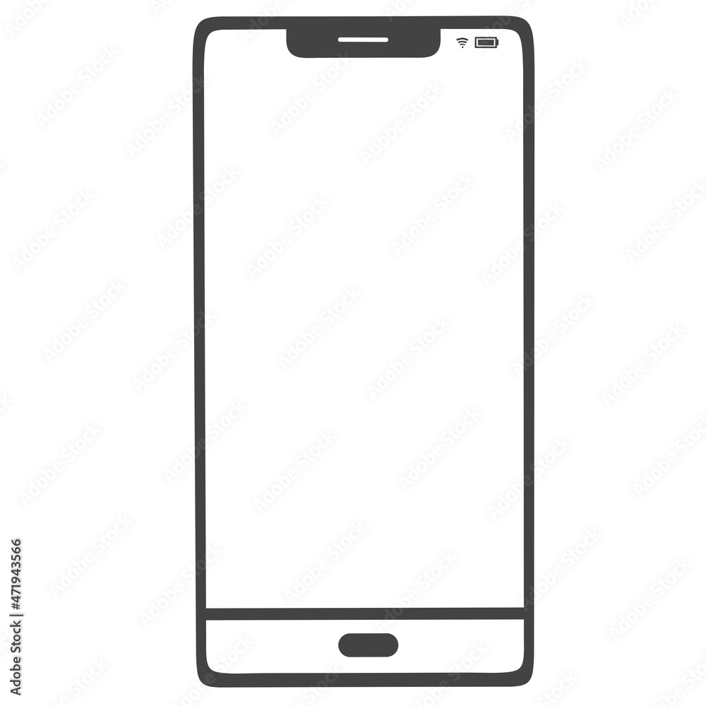 Phone Line Icon. Cellular Smartphone isolated on white background Phone Line Icon. Cellular Smartphone isolated on white background