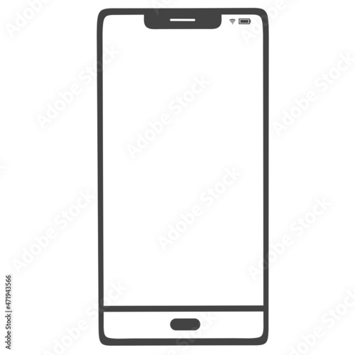 Phone Line Icon.  Cellular Smartphone isolated on white background