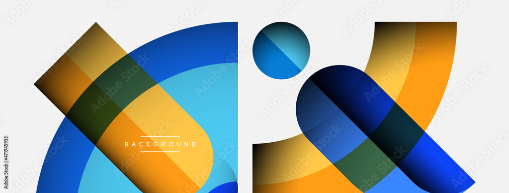Geometric abstract background. Round shapes, circles, lines composition for wallpaper banner background or landing page Geometric abstract background. Round shapes, circles, lines composition for wallpaper banner background or landing page