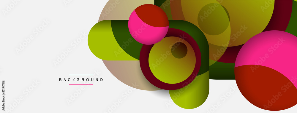 Circle and round shapes abstract background. Vector illustration for wallpaper banner background or landing page