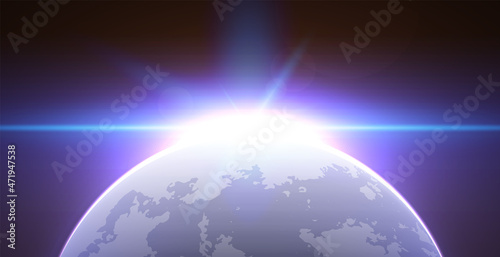 Planet with blazing edge