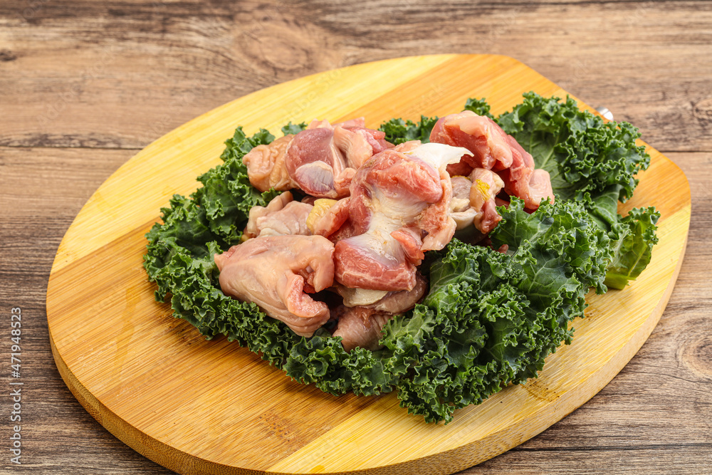 Raw chicken stomach for cooking