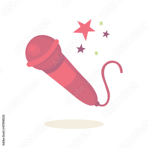 Microphone. Microphone abstract drawing. Singing inspiration concept. Cartoon style, hand drawn vector illustration. Part of set.