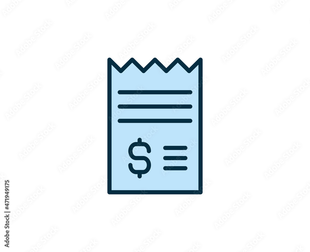 Cheque line icon. Vector symbol in trendy flat style on white background. Commerce sing for design. Cheque line icon. Vector symbol in trendy flat style on white background. Commerce sing for design.