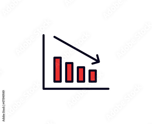 Free Download Down line icon. Vector symbol in trendy flat style on white background. Down sing for design. - GFXLoad