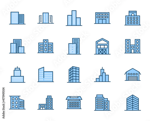 Building set line icons in flat design with elements for web site design and mobile apps. Collection modern infographic logo and symbol. House vector line pictogram