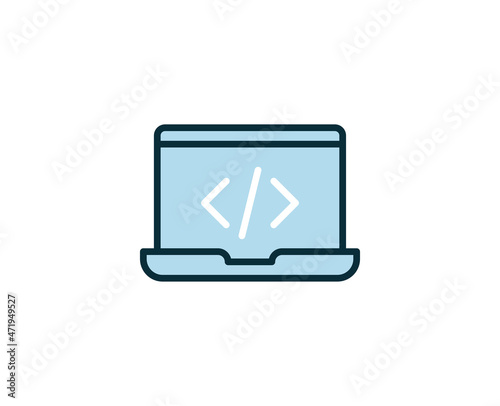 Free Download Code premium line icon. Simple high quality pictogram. Modern outline style icons. Stroke vector illustration on a white background.  - GFXLoad