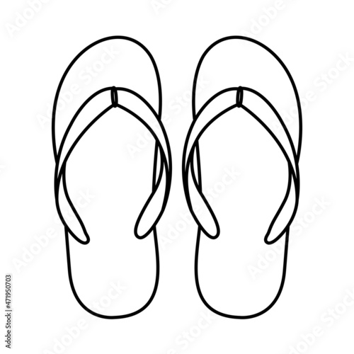vector. stripes of black slippers on a white background
