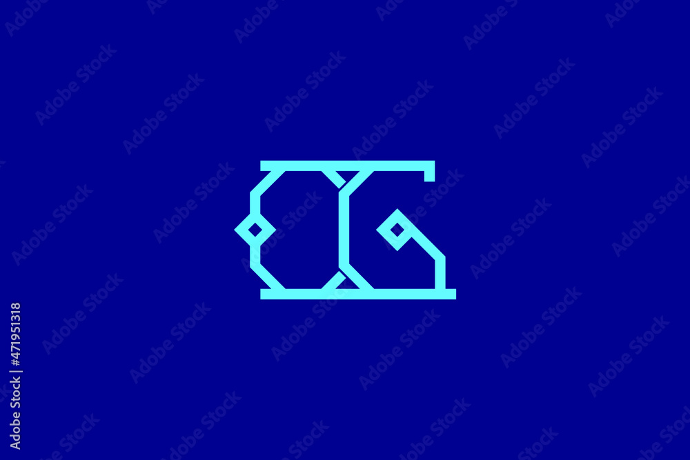 special unique initial CG logo and GC logo design. CG letter minimal monogram. professional and