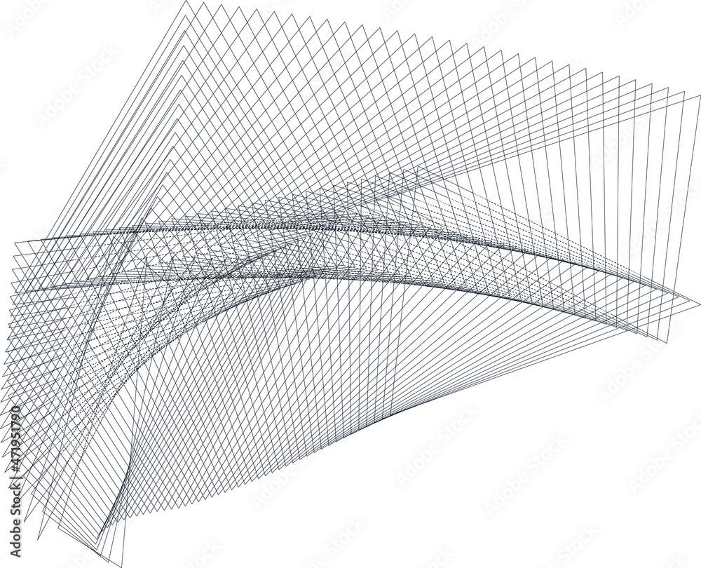 Black lines abstract background, drawing, project, geometric dynamic pattern, vector modern design texture.