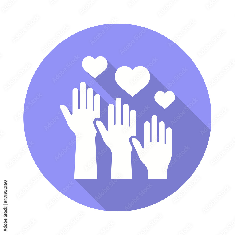 Partnership icon with long shadow for graphic and web design. Partnership icon with long shadow for graphic and web design.