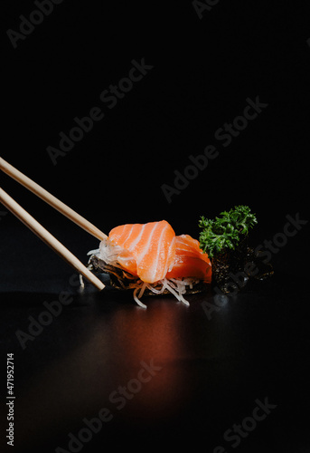 Japanese Sushi Black background