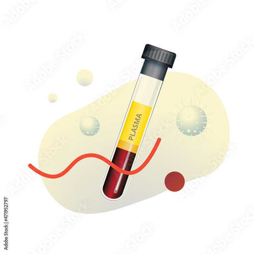 Platelet-rich Plasma (PRP) in Glass Collection Tube for Plasma Therapy - Illustration