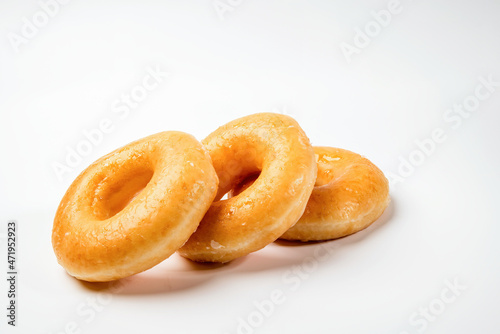 Krispy Kreme Original Glazed Doughnuts White background ready to copy
