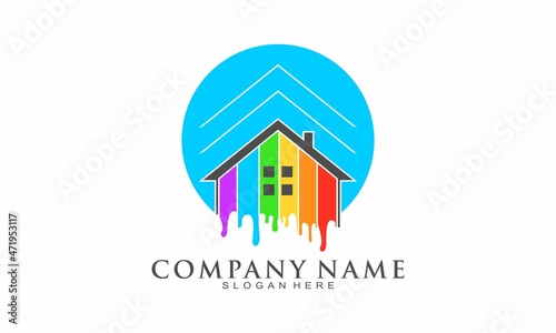 Modern home painting icon logo