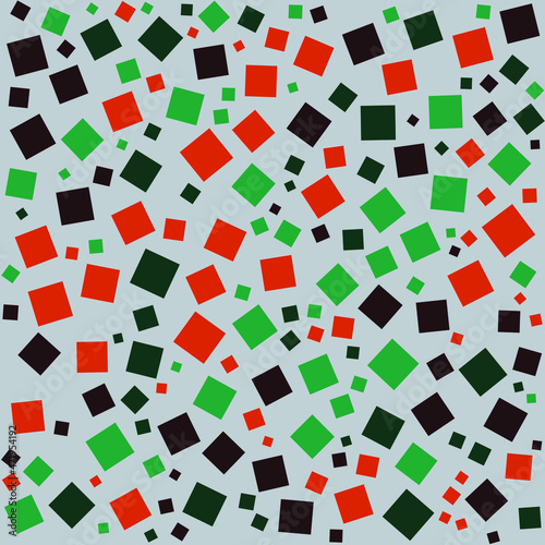 Abstract background of multicolored squares on a gray background