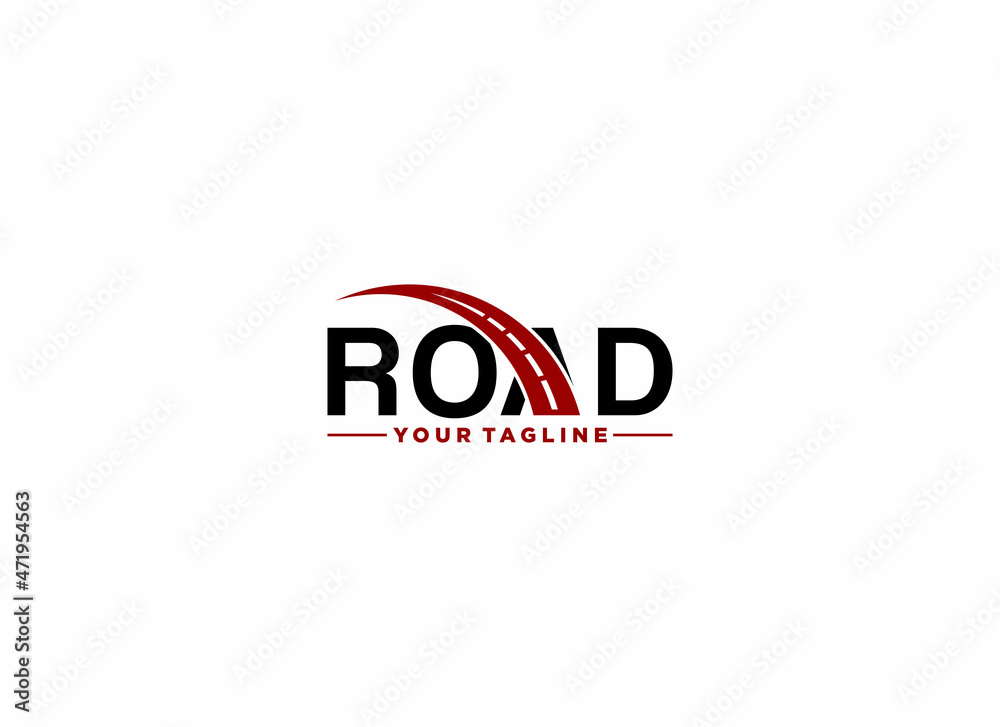 road logo with highway illustration in letter A road logo with highway illustration in letter A
