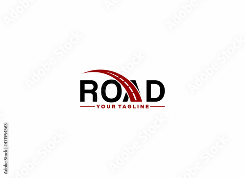road logo with highway illustration in letter A