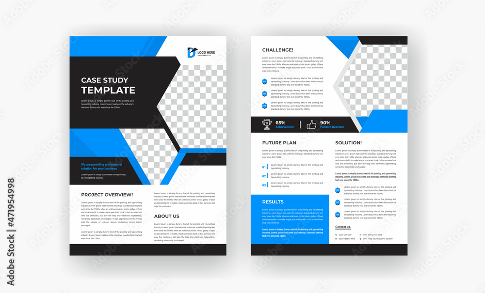 Business case study flyer template design, Corporate print ready flyer ...