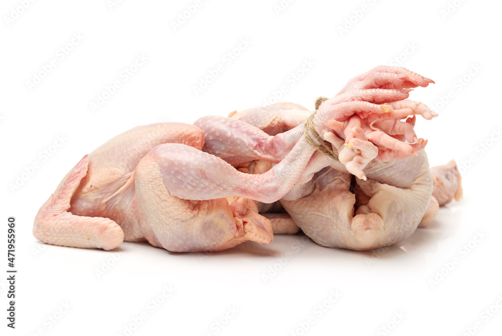 Raw chicken on ah white background Raw chicken on ah white background