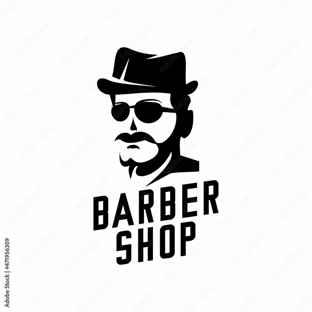 gentleman logo illustration vector, design silhouette, can be used for boutique logo, barbershop, fashion, tailor, screen printing