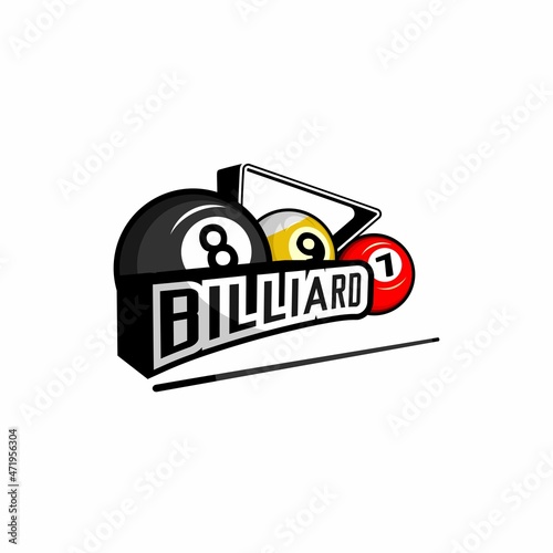 billiard logo illustration vector, ball billiard